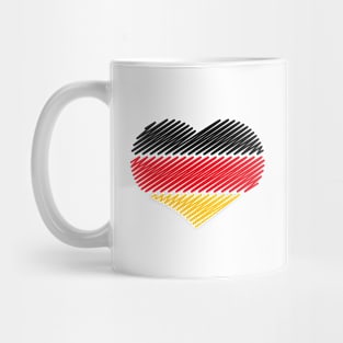 Heart - Black Red Gold (Germany / Flag / Scribble) Mug